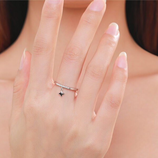 s925 Silver Star ring female ins niche design light luxury stars stackable with closed ring cross-border silver jewelry - Image 3