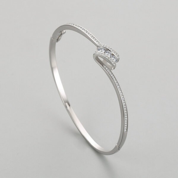 s925 Silver Bracelet Women's Korean Temperament Diamond-encrusted Niche Design Open-ended Bracelet ins Internet Celebrity High-end Hand Jewelry - Image 4