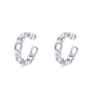 S925 sterling silver chain without ear hole ear clip Europe and the United States cross-border high-level feeling ear clip ins Net Red cold wind ear buckle