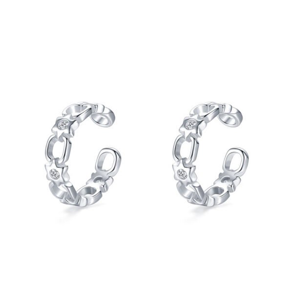 S925 sterling silver chain without ear hole ear clip Europe and the United States cross-border high-level feeling ear clip ins Net Red cold wind ear buckle