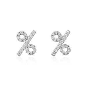 S925 silver percent stud earrings female European and American light luxury high-grade micro-inlaid full diamond% earrings ins Internet celebrity symbol earrings