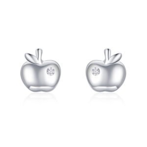 S925 Sterling Silver Exquisite Mini Apple Stud Earrings Women's Korean-style Sweet All-match Non-allergic Fruit Earrings Earrings Earrings Batch