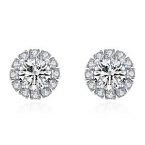 S925 sterling silver geometric earrings female European and American fashion luxury diamond earrings temperament Joker new ear jewelry wholesale
