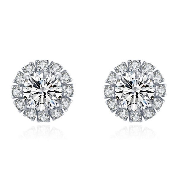 S925 sterling silver geometric earrings female European and American fashion luxury diamond earrings temperament Joker new ear jewelry wholesale