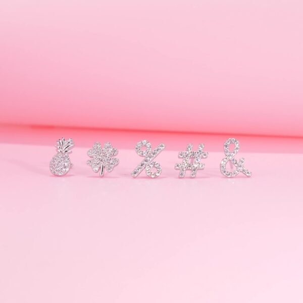 S925 silver percent stud earrings female European and American light luxury high-grade micro-inlaid full diamond% earrings ins Internet celebrity symbol earrings - Image 5