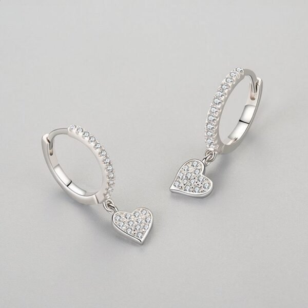 s925 Silver Heart-Shaped Earrings Women's Korean Style Fresh Diamond Love Earrings Ear Ring Elegant High-grade Ear Jewelry Batch - Image 4