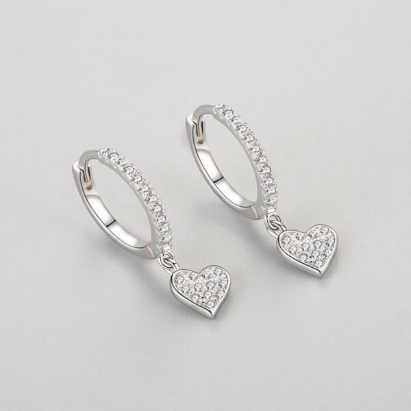 s925 Silver Heart-Shaped Earrings Women's Korean Style Fresh Diamond Love Earrings Ear Ring Elegant High-grade Ear Jewelry Batch - Image 3
