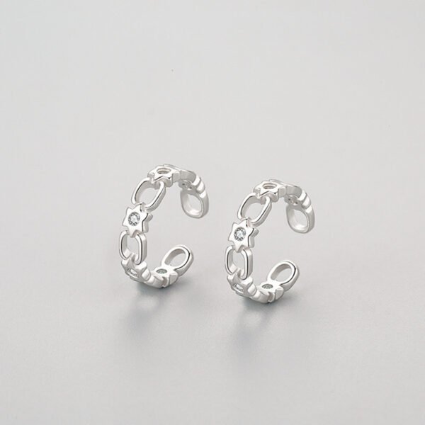 S925 sterling silver chain without ear hole ear clip Europe and the United States cross-border high-level feeling ear clip ins Net Red cold wind ear buckle - Image 3