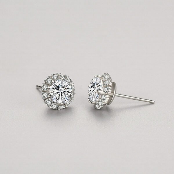 S925 sterling silver geometric earrings female European and American fashion luxury diamond earrings temperament Joker new ear jewelry wholesale - Image 4